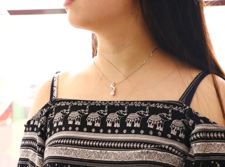 Женская цепочка из серебра 925 пробы с фианитом|valentine gift|silver necklacezircon necklace |