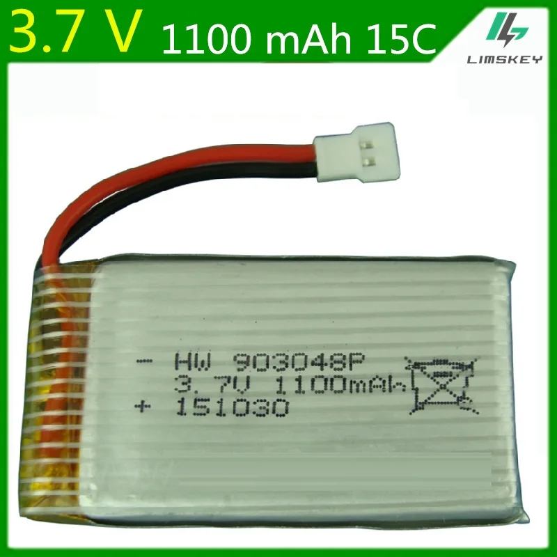 

3.7V 1100mAH 15c Lipo Battery For Remote control helicopter batteries Li-Po 3.7 battery XH plug 903048 Lipo battery 2pcs/sets
