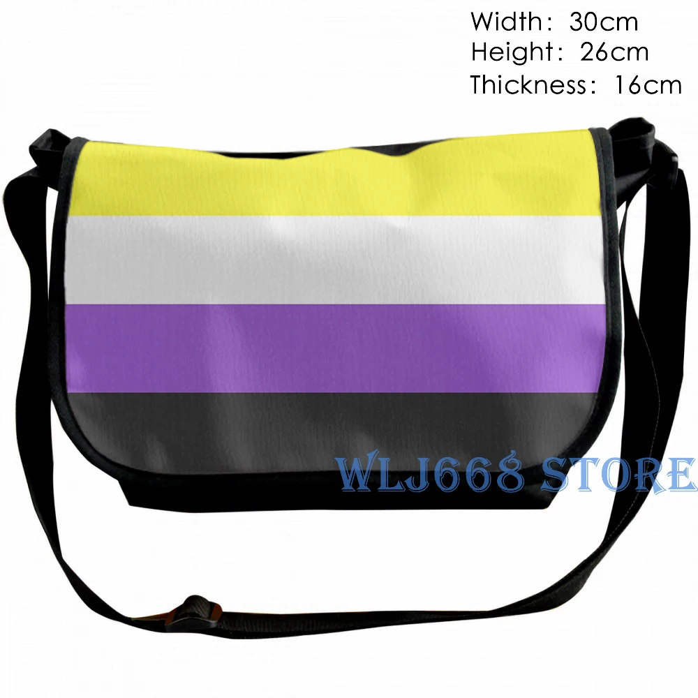 Забавные графические сумки с принтом через плечо для женщин Nonbinary Flag рюкзак на одно плечо для путешествий для мужчин спортивная сумка