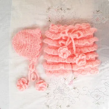 

Baby short and Bonnet for newborn Photo Prop soft mohair bonnet