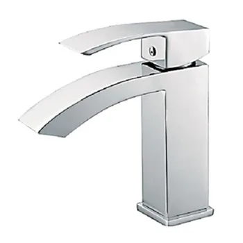 

Single Handle Waterfall Bathroom Vanity Sink Faucet with Extra Large Rectangular Spout