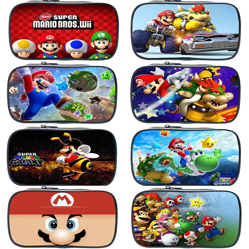 

New Super Mario Pencil Case Boys Girls Students School Cosmetic Cases Teens Mini Purse Cute Stationery Bag for Kids Children