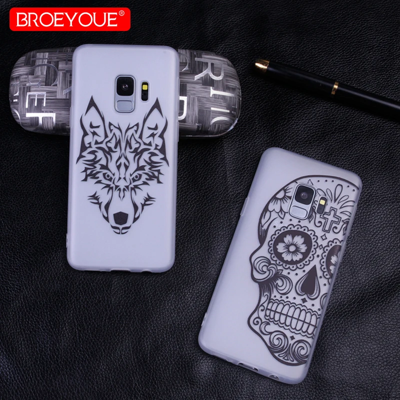 

BROEYOUE Case For Samsung Galaxy S7 S7 Edge S8 S9 Plus Matte Painted Soft TPU Silicone Case Back Cover For Galaxy S8 S9 Plus S7