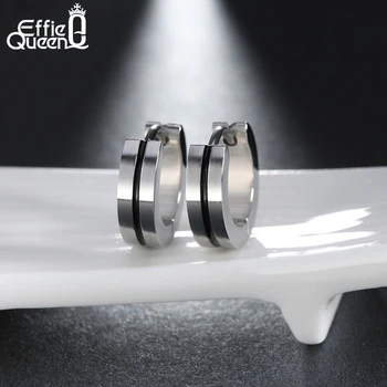

Effie Queen New Trendy Women Stud Earrings High Polished 316L Stainless Steel Simple Cool Men Earrings Punk Women Jewelry IE26