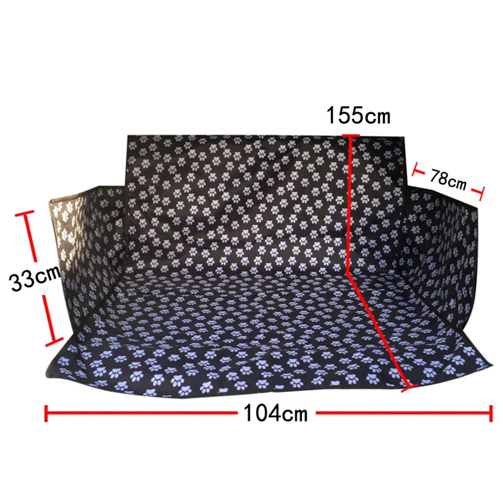 Waterproof Pet Dog Footprint Carriers Rear Back Dog Car Seat Cover Mats Hammock Trunk Cover Blanket Protector