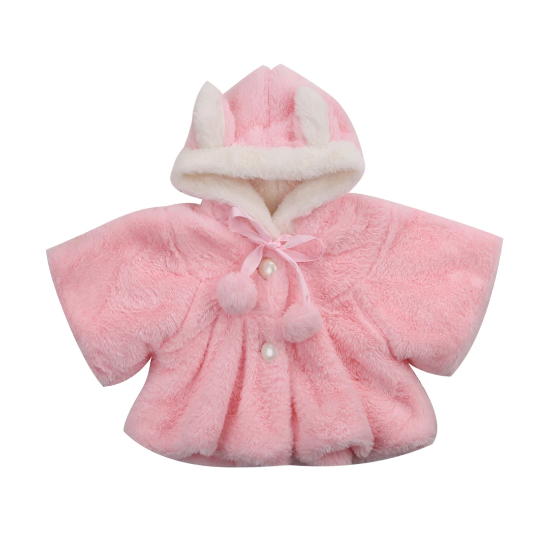

Cute Baby Toddler Girl Clothes Warm Fleece Winter 3D Ear Coat Snowsuits Jacket Cloak Kids Baby Girls Clothes