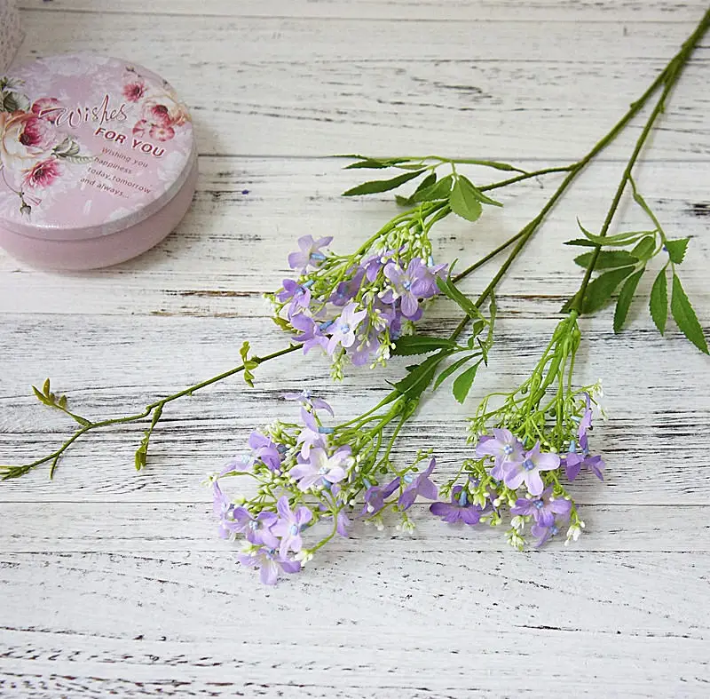 Искусственные цветы с длинным стеблем и ночным жасминовым цветком для дома, свадьбы, украшения сада, Флорес, фотографии, искусственные цветы, ночной куст - Цвет: Purple