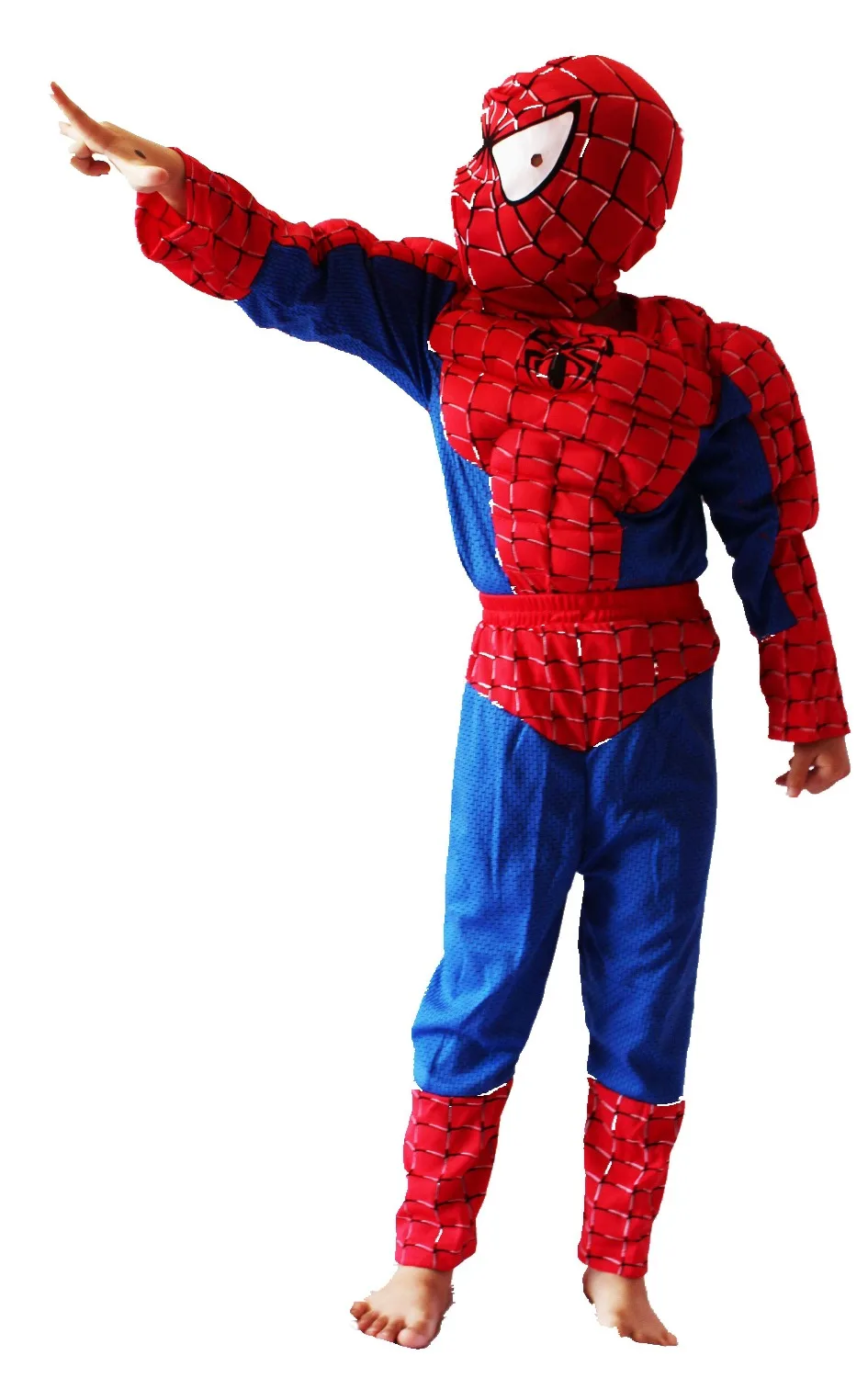 

red 3-7years Party Kids Comic Marvel spider-man Muscle Halloween Costume,boy roll play clothing free shipping