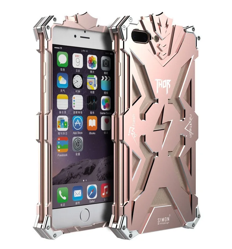 Роскошный ударопрочный металлический алюминиевый чехол для iPhone 6 6s 7 Armor Thor Ironman