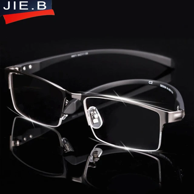Titanium Alloy Business Men Eyeglasses Frame with Flexible Tr 90