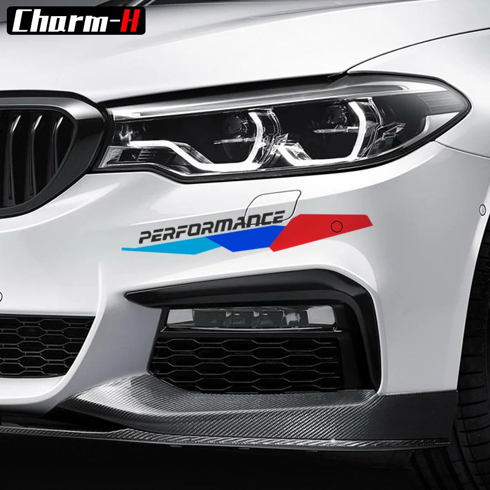 2X New M Performance Front Bumper Decal Stickers For BMW e90 e46 e39 e60 f30 f31 g30 e53 f16 f10 f34 x3 x4 x5 e70 f15 M3 M5 Z4