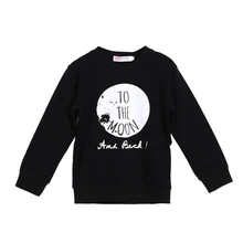 Свитер с длинными рукавами и принтом «Луна» Для малышей топы для девочек и мальчиков хлопковые толстовки зимние носки черная одежда для детей от 3 до 18 месяцев