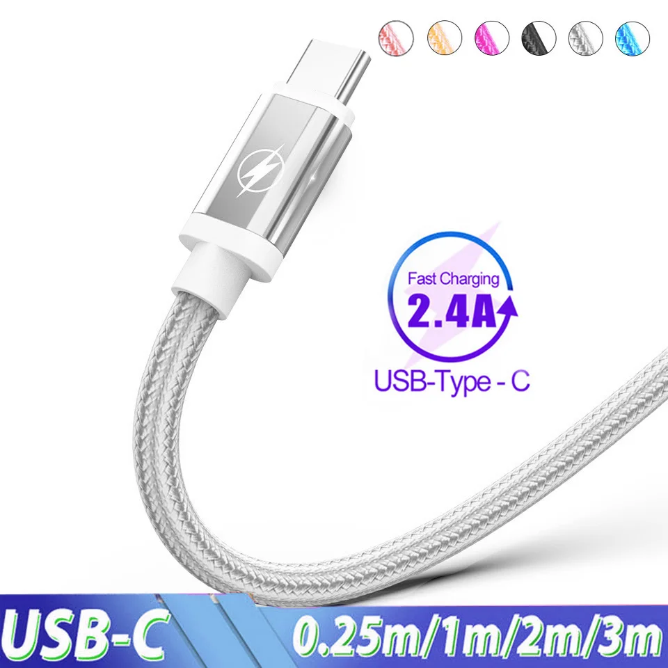 Нейлоновый Usb C зарядный кабель 3 м 2 1 5 типа для Xiaomi Mi 9 Se A3 Mix 4 Redmi 8 7 8A 7A передачи
