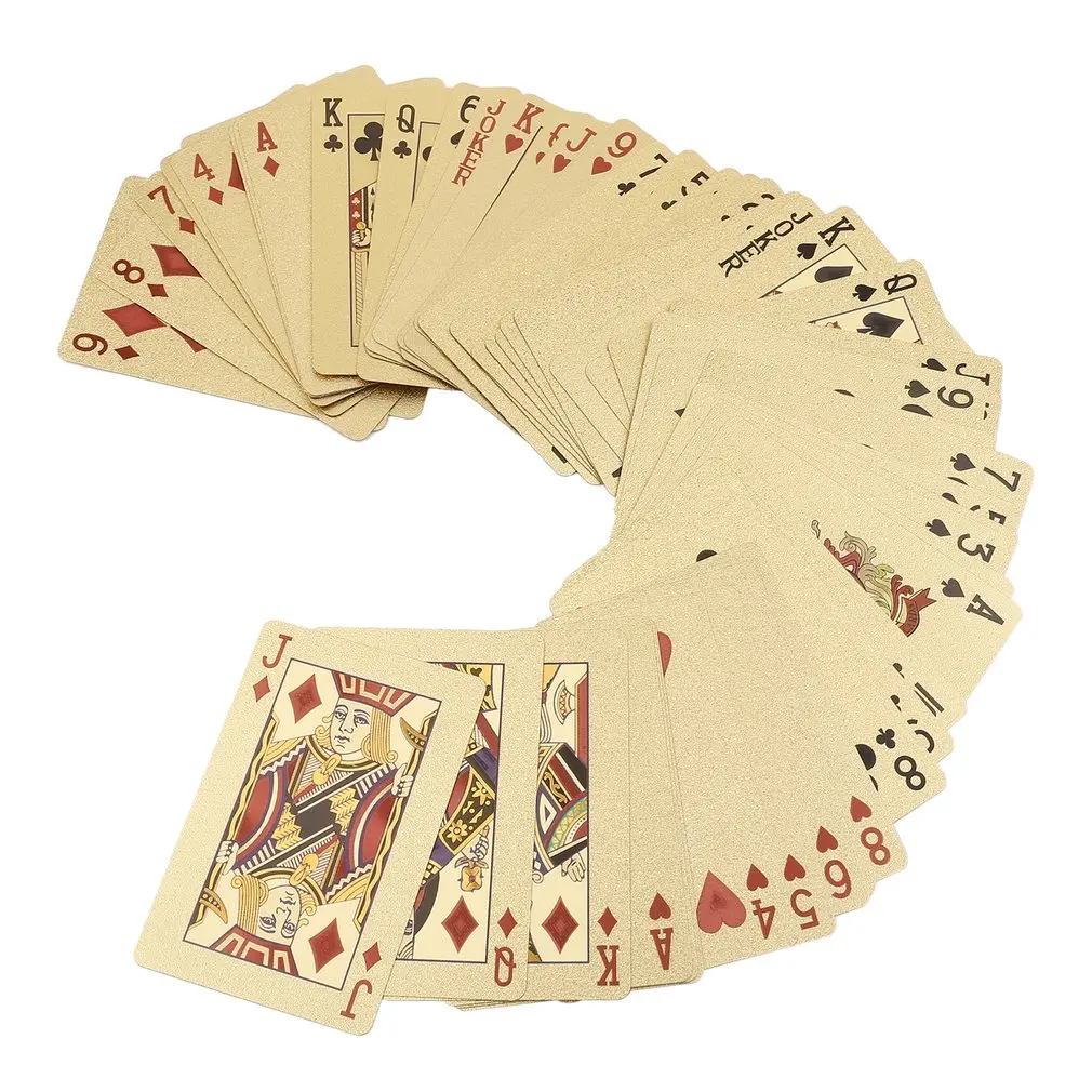 Eiz Poker Card PET/PVC водонепроницаемые пластиковые роскошные покрытые фольгой игральные карты Вечерние игры сетка/евро односторонняя цветная версия