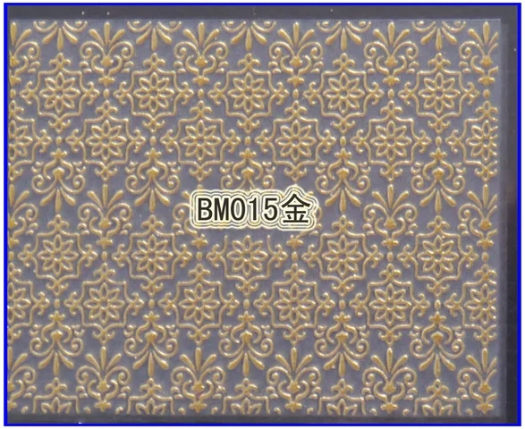 1х самоклеющиеся золотые 3D металлические наклейки для дизайна ногтей, слайдер, Цветочная лоза, винтажный арабескитический узор, BM01-24 - Цвет: BM015 GOLD