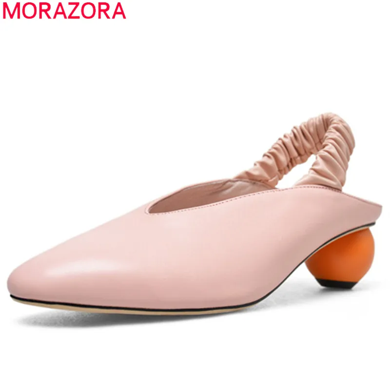 MORAZORA/Новинка 2019 года модные стильные женские туфли лодочки обувь из натуральной