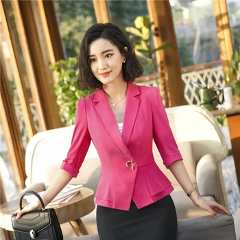 

Fashion Rose 2019 Spring Summer Blazers and Jackets Coat For Business Women Office Ladies Tops Clothes Outwear OL Styles Blazer
