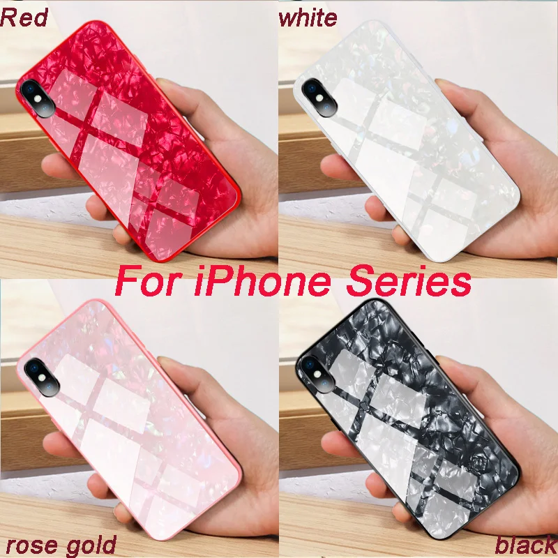 

Marble Hard Phone Case For iPhone XS Max XR Case For iPhone X 6 6S 8 Plus 7Plus Case For iPhone7 Shockproof Tempered Glass Cover