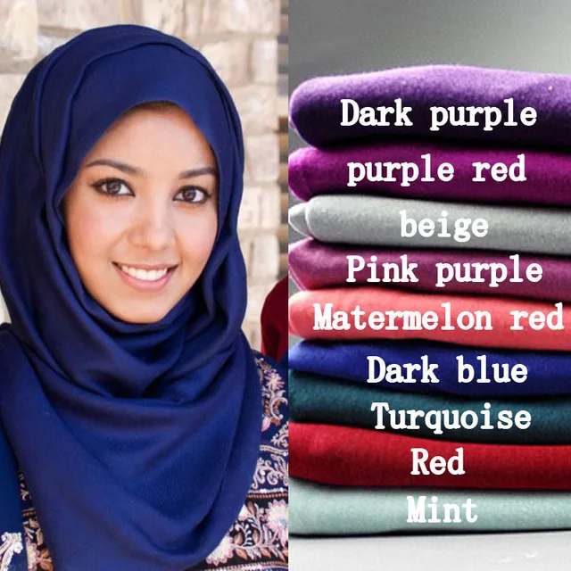 21 цвет однотонный хиджаб из Джерси шарф Зимний фуларес обертывание Echarpes фуляр снуд хлопок Bufandas Mujer мусульманский Sjaal 180*85 см