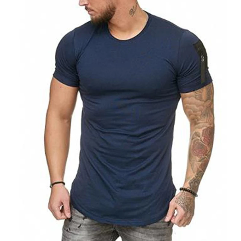 Moomphya hombro streetwear hip hop de verano de los hombres t camisa larga curva hem Camiseta slim camiseta divertida para hombre Moomphya hombro streetwear hip hop de verano de los hombres t camisa larga curva hem Camiseta slim camiseta divertida para hombre