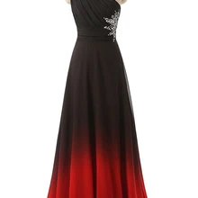 Bealegantom одно плечо черный красный Омбре Выпускные платья с шифоном размера плюс Вечерние платья Vestido Longo QA1078