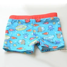 Новинка; одежда для купания для мальчиков; цвет светло-голубой с рисунком маленькой рыбки; От 2 до 6 лет плавки для мальчиков