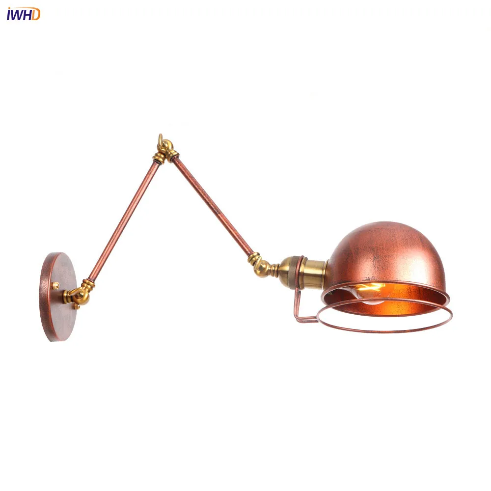 

IWHD Loft Style Industrial Retro Wall Lights Fixtures Bedroom Stair Adjustable Vintage Edison Wall Sconce Lamp Home Lighting