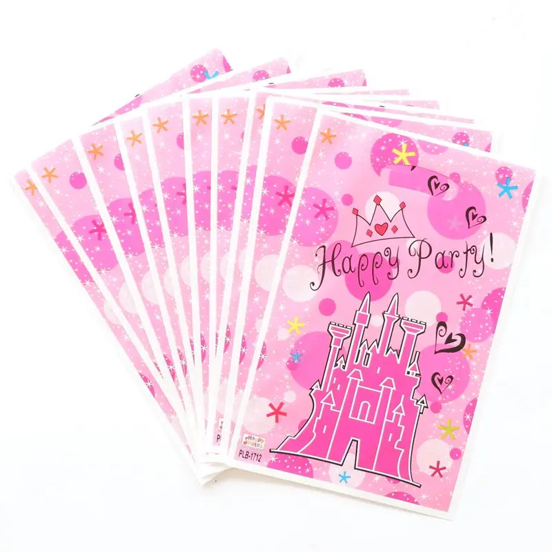 

10pcs/lot Princess Crown Theme Party Gift Bag Party Decoration Plastic Candy Bag Loot Bag For Kids Festival Party Supplies