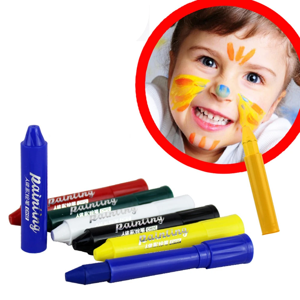Safe Kids Face Paint Crayon Birthday Thanksgiving Pastel Clown Body Stick Adult Halloween Party 6 12 24 Color Water Soluble