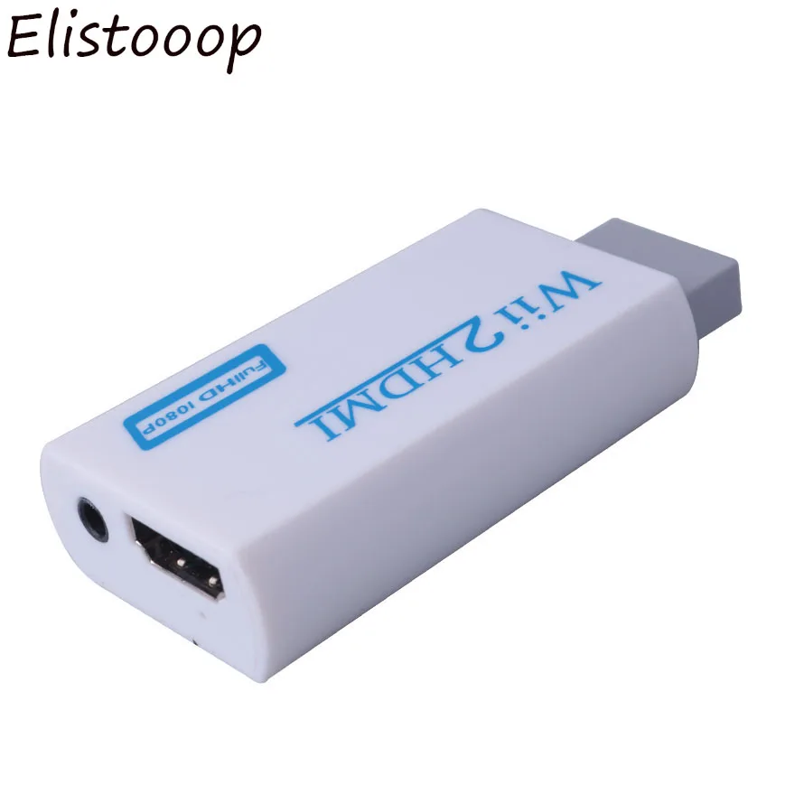 

Elistooop for Wii to HDMI Converter Adapter FullHD 1080P Wii to HDMI Wii2HDMI Converter 3.5mm Audio for PC HDTV Monitor Display