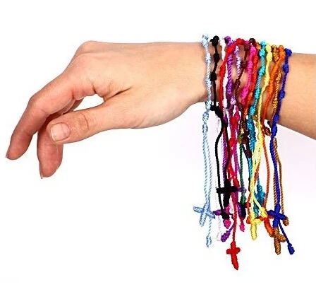 Fashion One Handmade Lucky Cord Braid Rope Knotted Rosary Bracelets Fashion One Handmade Lucky Cord Braid Rope Knotted Rosary Bracelets Nylon String Cross Friendship Wristband Mb04 In Charm From Jewelry
