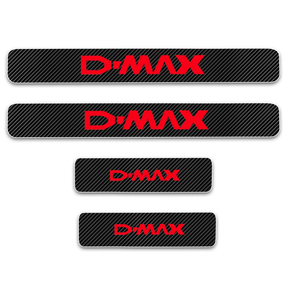 4D Наклейка из углеродного волокна для Isuzu D-MAX автомобильные дверные пороги наклейка s двери автомобиля порог Накладка на задний бампер автомобильные аксессуары 4 шт - Название цвета: Красный