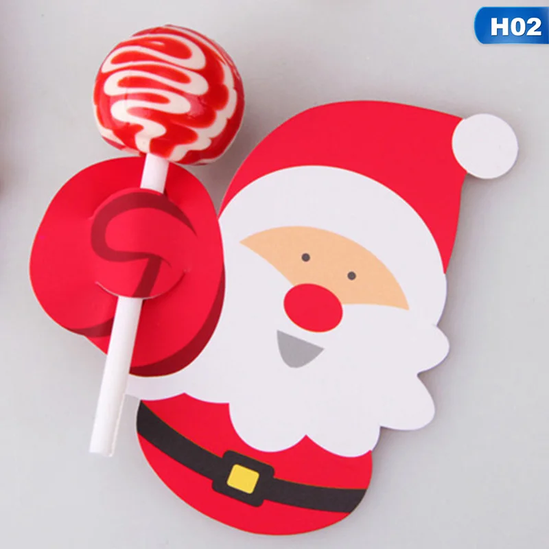 48-50 шт Дети Санта Клаус Пингвин леденец Рождественская бумажная открытка конфеты Рождество хорошее - Цвет: 02