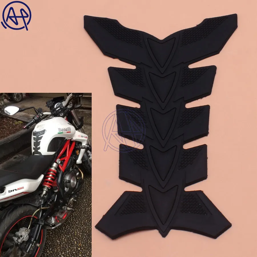 

1pcs Motorcycle Waterproof Anti-scratch 3D Rubber Gas Oil Tank Pad Protection Sticker Black Universal Fit for Honda Kawasaki