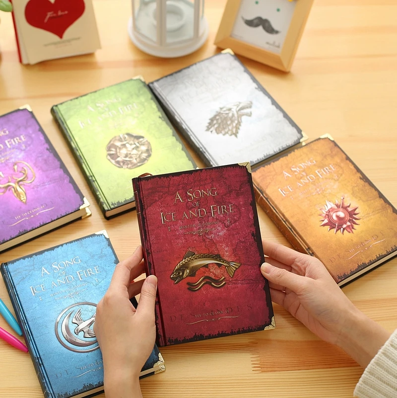 

[ KIMCOOL ] Game of Thrones Series European Notebook Vintage Notepad Retro Round Back Notebook Diary 1PCS