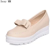 Высококачественные дамские туфли-оксфорды на платформе Лоферы. Туфли на танкетке без шнуровки. Повседневные ботинки на плоской подошве на танкетке размеры плюс 34–40 41 42 43