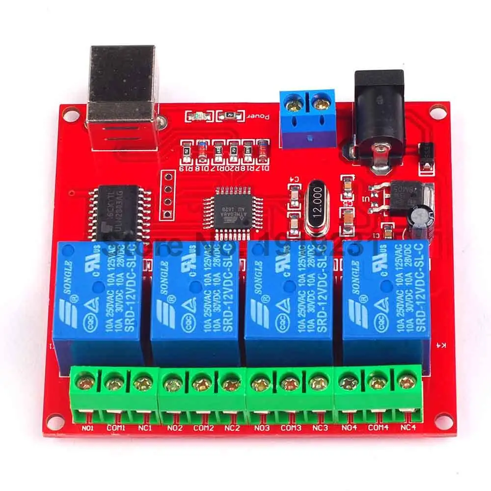 

1PCS 4 Channel 12V Relay Module 4Channel Computer USB Control Switch Free Driver PC Intelligent Controller