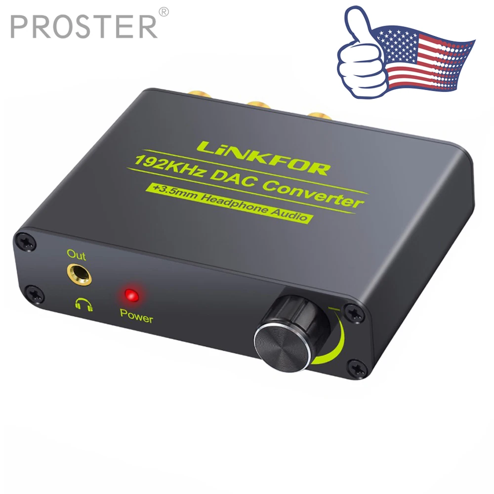 Proster 192 кГц DAC преобразователь с регулировкой громкости Поддержка DTS/AC3 5.1CH