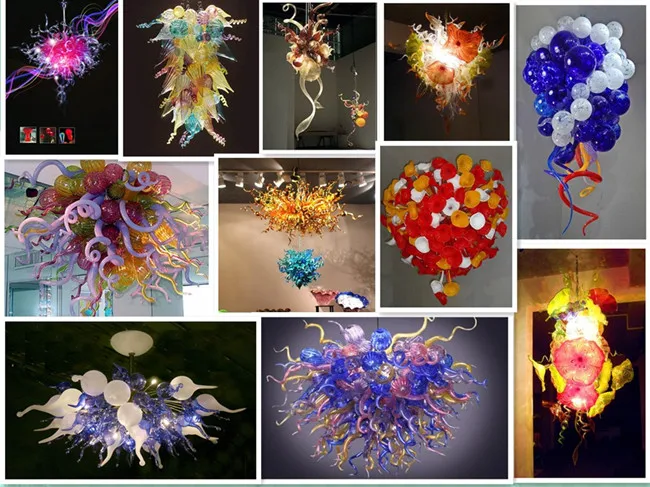 Светодиодный Люстра белый прозрачный шарики Стекло канделябр chihuly свет дутая кулон из венецианского стекла лампы