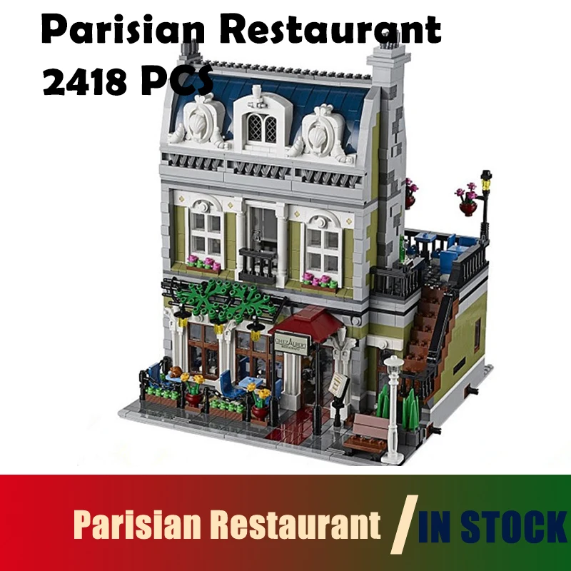 

Compatible with Lego Model building blocks 10243 15010 Expert City Street Parisian Restaurant bricks toys for children