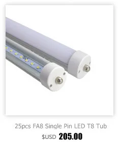 25 шт. FA8 одноконтактный светодиодный T8 Tube Light 4ft 6ft 8ft светодиодный лампы SMD2835 светодиодные лампы дневного света Теплый Холодный белый Спальня светодиодный трубчатая лампа