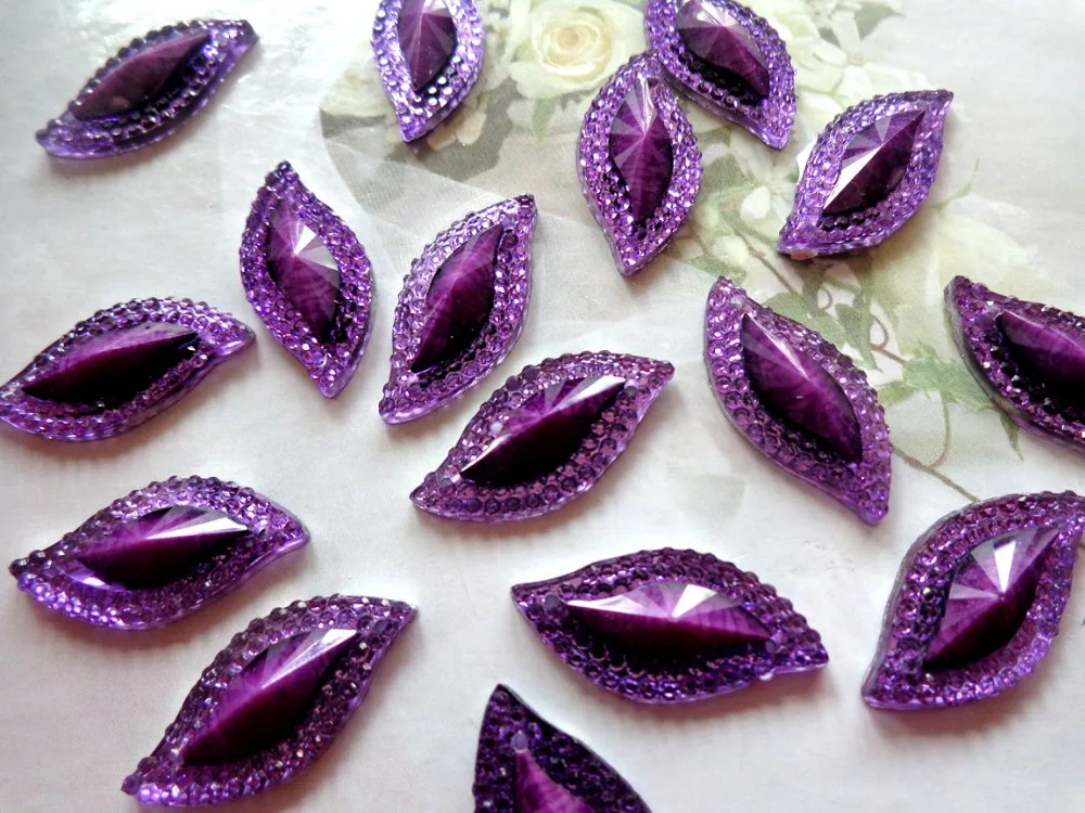 Purple sew on rhinestones flatback drop shape 9*18mm crystal strass