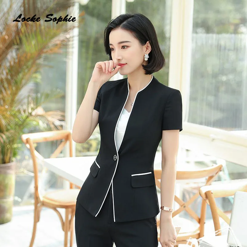1pcs Women Plus size Blazers coats 2019 Summer cotton blend Short sleeve V-neck Small Suits jackets ladies Skinny Blazers Suits