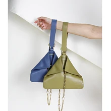 Эксклюзивный дизайн, жемчужная цепочка, индивидуальная треугольная сумка, женская сумка на одно плечо, ручная сумка, сумка-мессенджер