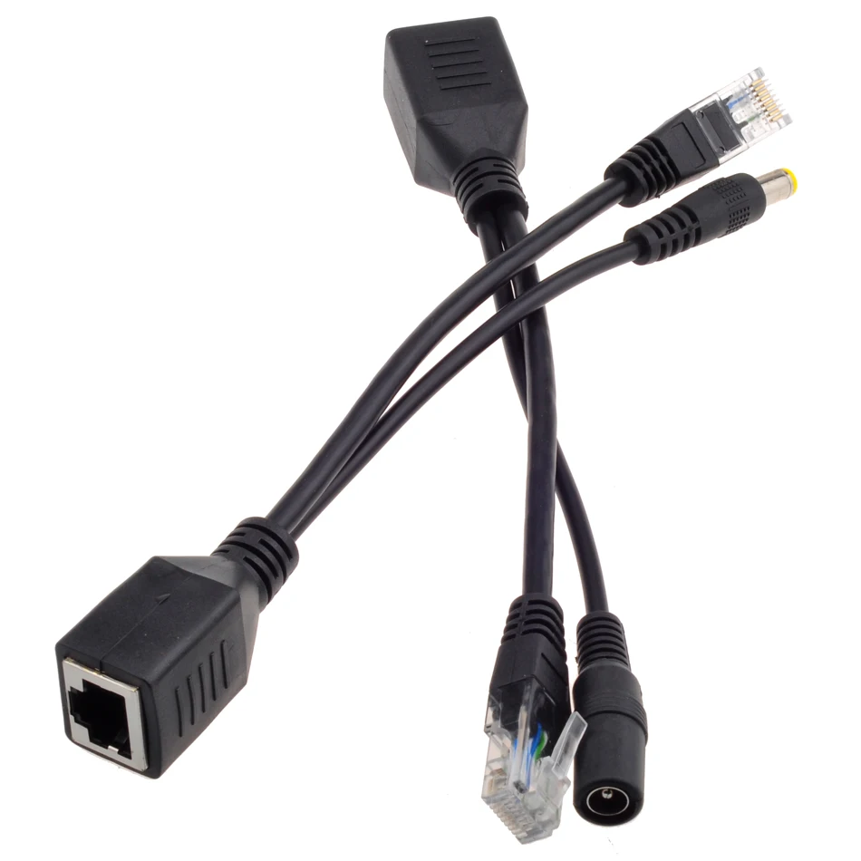 20pcs (10pair) POE Passive Cable Splitter Power Over Ethernet POE Injector Camera CCTV Adapter 12V Power Supply Cable 24V 48V