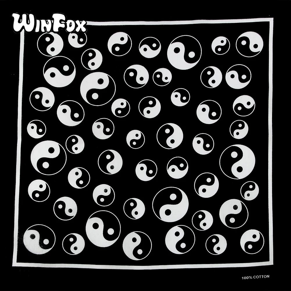 Winfox Новая мода китайский стиль 100% хлопок хип-хоп черный Тай Цзи ин Ян печатные
