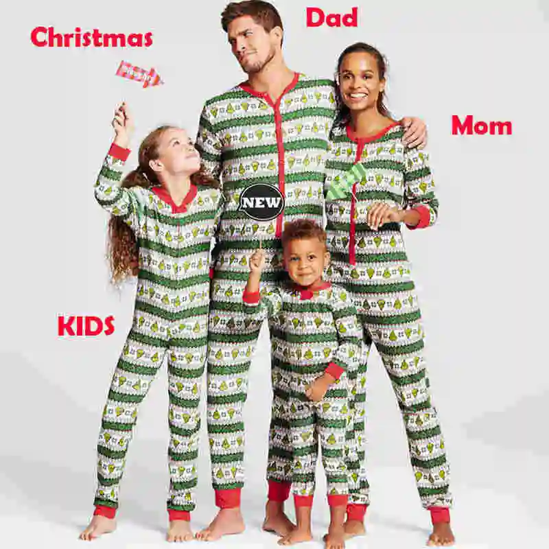 

2018 Family Matching Outfits Kids Adult Family Matching Christmas Pajamas Sleepwear Nightwear Pyjamas