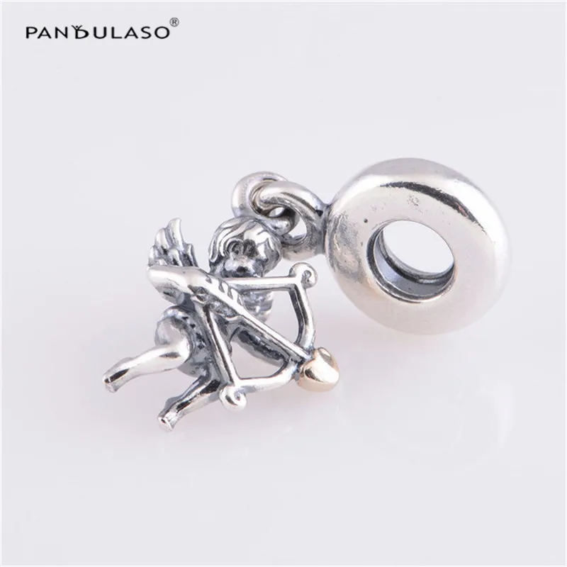 

Pandulaso Golden Heart Arrow Cupid Angel Beads DIY Jewelry Fit Original Charm Bracelets Fine Silver Beads for Jewelry Making