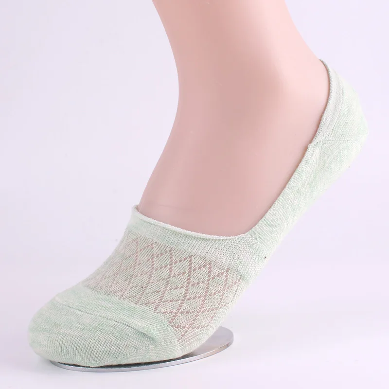 Summer Ladies Hollow Out Boat Socks Women Cotton Lace Antiskid Invisible Liner Socks Elastic Comfy Low Cut Short Socks