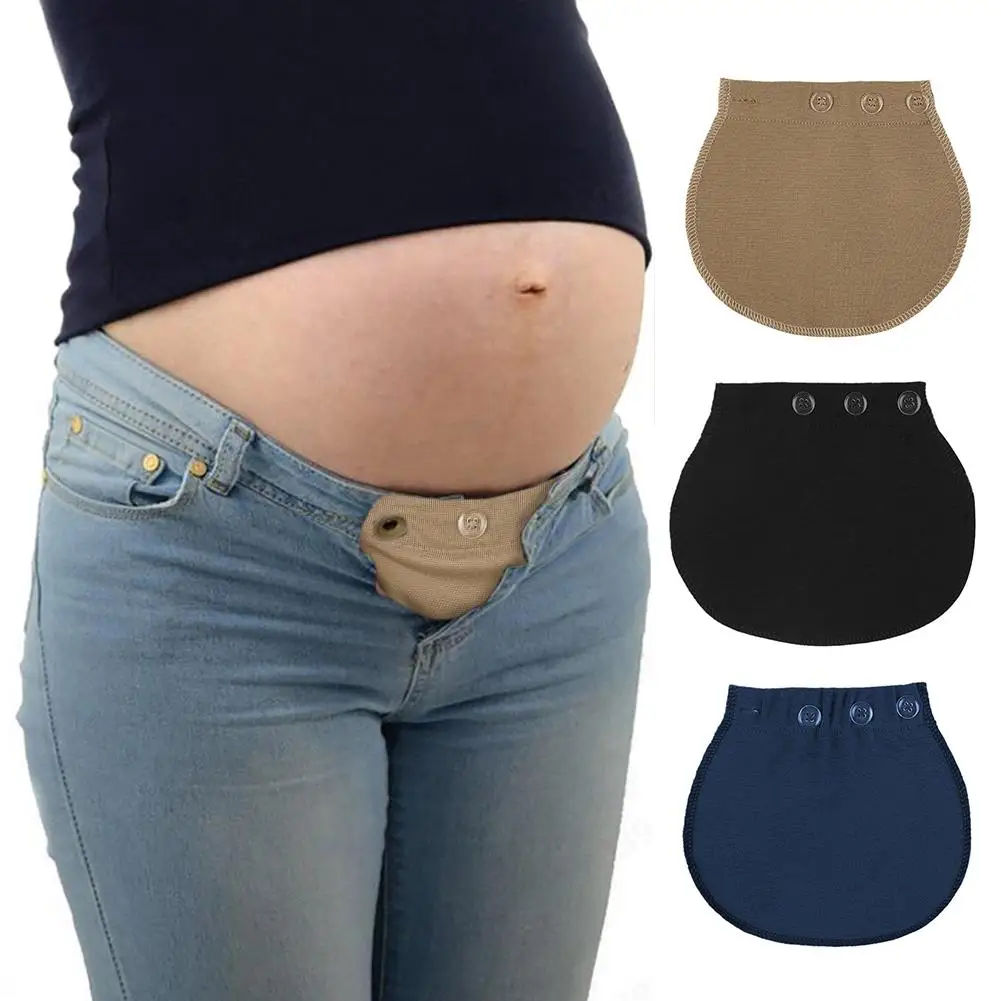 Пряжка для брюк, пояс для беременных женщин, эластичный мягкий пояс для брюк, удлиненная Пряжка, однотонный цвет